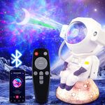 Annefly Astronaut Galaxy Projector, Night Light Projector Star Projector with Speaker/Nebula Adjustment/Timer/Play Music, Portable Spaceman Projector for Kids Bedroom (with Bluetooth & Timer)