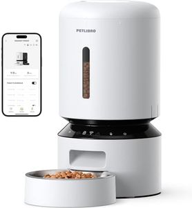 PETLIBRO Automatic Cat Feeder, Smart App Control via 5 GHz WiFi, 5L Pet Dry Food Dispenser, Timed Control, Suitable for Dogs and Cats, Portion Adjustable, Plug-in Power Supply Required, White