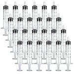 24 Pack 5ml Plastic Syringe with Measurement, Disposable Sterile Syringes, 5 ml Syringe for Liquids, Measuring Syringe Tools for Experimental Measurement, Pet Feeding and Plant Watering