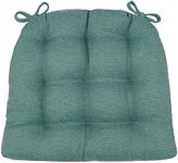 Barnett Home Decor Bravo Seaglass Dining Chair Pad with Ties - 15 x 17 Size Standard Chair Cushion - Reversible, Latex Foam Fill Cushion, Machine Washable (Aqua)