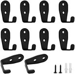 Ymaiss 10Packs Stainless Steel Hooks for Hanging, Heavy Duty Wall Hooks, Coat Hooks, Single Robe Hook, Bathroom Towel Hooks, Key Hooks for Bathroom, Kitchen,etc(Black L Shaped Small 3mm Thickness)