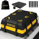 GADLANE Car Roof Bag - 20 Cubic Feet Waterproof Roof Box for Cars with/without Roof Rack, Anti-Slip Mat, 6 Sturdy Door Hooks, Combination Lock, Storage Bag, Durable 820D Material - For Travel (Yellow)