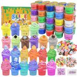 50 Pack Mini Butter Slime Kit, Scented Slime for Girls and Boys, Soft & Non-Sticky Cotten Candy Fruit Slime Party Favor Gifts, DIY Putty Stress Relief Toy for Kids