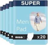 100 x Incontinence Pads Men with Adhesive Strip | Provides Extra Protection and Maximum Dryness | Mens Incontinence Pads | Anatomical Shaped | Pads for Men | Bladder Weakness Pads Men
