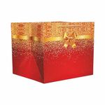 VESTTA -ELEGANCE REDEFINED Paper Bag for Sweets, Return Gifts, Snacks, Mithai, Cakes, Large, 8.5 (H) x 9 (B) x 10 (L) Inches, Glitter Ribbon Design, for Diwali, Birthdays, Christmas, (25)