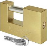 Kurtzy Heavy Duty 625g Gold Padlock with 3 Keys - Hardened Solid Copper Hardware Monoblock Lock - 12mm Thick Shackle - Protect Garages, Containers, Sheds, Shutters, Lockers, Gates and Warehouses