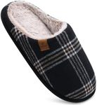 COFACE Mens Black Flano Plaid Cozy 