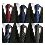 WeiShang Lot 6 PCS Classic Men's Silk Tie Necktie Woven JACQUARD Neck Ties, Style 014, Medium