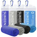 Sukeen Cooling Towel, 4 Pack Cooling Towels for Neck, Soft Breathable Sweat Towel Gym Towel, Stay Cool Ice Towel, Microfibre Cool Towel for Men Women Work Out Sports Yoga Golf (40"x12")