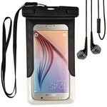 Vangoddy Cellphone Waterproof Dry Bag (Black) for ZTE Zmax Champ/Zmax Pro/Axon 7S / Max XL/Blade Spark/X Max / V7 Plus/Max 3 / A602 / A2 Plus / V8 Pro/Nubia N2 M2 Z17 5.2" 5.5" 6" Earbud