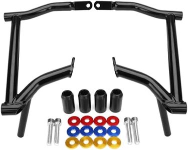 kekykm 1997-2008 Saddlebag Guard Crash Bar Bracket Compatible with Harley Davidson Touring Street Electra Road Glide Road King Ultra Limited CVO Black Tip Over Bar