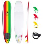 WAVESTORM Classic Soft Top Foam 8ft Surfboard (Rasta