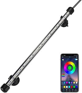 GreenSun LED Aquarium Light, Fish Tank Light with APP Control, IP68 Submersible Waterproof Strip Bar Light, RGB Color Changing, 4.5 Watts 15inch/38cm