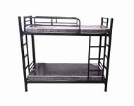 s k grill art Twin Over Twin Bunk Bed for Adults Without Mattress Wrought Iron Frame Powder Coated (Black, 2.5 x 6 Feet)