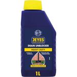 Jeyes Drain Unblocker (1L) - Outdoor Drain Unblocker Liquid Heavy Duty - Dissolves Grease, Hair and Food Waste - Powerful Formula Works in 30 Minutes - Easy to Use, No Dilution - Cleans and Deodorises