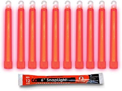 Cyalume - 9-08002 SnapLight Red Light Sticks – 6 Inch Industrial Grade, Ultra Bright Glow Sticks with 12 Hour Duration (Pack of 10)