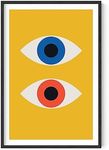 HAUS AND HUES Abstract Wall Art Prints - Retro Art Prints and Posters, Contemporary Wall Art, Bauhaus Poster, Evil Eye Poster Wall Decor, Geometric Wall Art, Evil Eye Wall Decor (Unframed, 24x36)