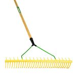 PDL – Pegdev - Carters, Professional 32-Tooth Landscaping Polypropylene Rake with Hardwood Handle – Heavy Duty Design for Daily Soil, Grass, Sand, Leaves