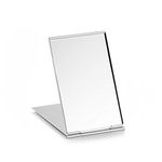 Portable Folding Mirror, Unisex Ultra Slim Durable Small Tabletop Folding Compact Makeup Mirrors for Travel (5.6x8.4cm, Aluminum Shell)