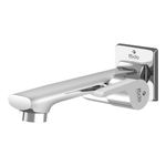 Rocio Sonet Brass Long Body Tap Bib Cock for Bathroom and Kitchen, Shower Tap Wall Mounted, Neoperl Aerator with Wall Flange, Chrome Finish