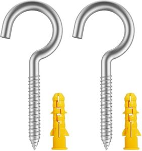 ZUSFUL VANFLY 35-Piece Stainless Steel Ceiling Cup Hook Kit - Screw Hooks, Ring Screws for Home, Office & Outdoor Use - Lighting Hook Racks, Self-Tapping Hooks (2" X 35PCS) (Pack of 2)