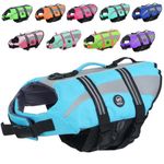 EMUST Life Jacket for Large Dogs, Dog Life Vest for Small/Medium/Large Dogs with Double Rescue Handles, High Reflective Dog Life Preserver for Swimming, L