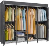 VIPEK V40C Covered Clothes Rack Heavy Duty Clothing Rack with Cover, Custom Freestanding Closet Portable Wardrobe Closet for Bedroom, Large Black Coset Rack with Black Oxford Fabric Cover