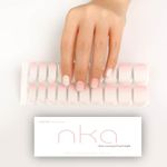 NKA Semi Cured Gel Nail Polish Strip, 20 UV LED Lamp Curing Strips Stickers Wraps -Ombrepink