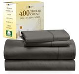 California Design Den 400-Thread-Count Double Size Dark Grey Bed Sheets on Amazon - 4 Piece Set Long-Staple Combed Pure Natural 100% Cotton Sheets - Soft & Silky Sateen Weave Bedding Set