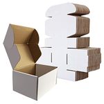 RLAVBL 25 Pack 153x102x76 mm (6x4x3 in) Shipping Boxes Small White Corrugated Cardboard Box for Packing Mailing