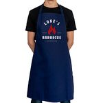 Stickerscape Personalised BBQ Apron (Flame - Navy) | Flame Barbecue Adults Apron for Men | Gifts for Fathers Day, Birthday or Christmas | BBQ Accessories for Dad