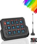NAVOROGE Wireless 12 Gang Switch Panel, Remote Control Multifunction Offroad Light Switch Panel Toggle Momentary Strobe Pulse Waterproof Universal Switch Pod for 12V Truck SUV ATV UTV Car