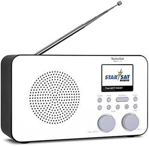 TechniSat Viola 2 C IR - Portable Internet Radio (DAB+, FM, WiFi, 2.4 Inch Colour Display, Headphone Jack, Alarm Clock, Sleep Timer, 3 Watt RMS, Battery, Power Supply) White/Black