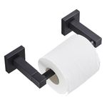 Pivoting Toilet Paper Holder Square Metal Toilet Roll Holder for Mega Roll Modern Bathroom Stainless Steel Tissue Roll Hangers Tp Holder Storage Wall Mount (Matte Black)