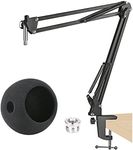 Blue Snowball Boom Arm, Adjustable Microphone Stand with Pop Filter, Suspension Boom Scissor Arm Stand for Blue Snowball, Heavy Duty Mic Stand Max Load 1KG by YOUSHARES