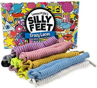 Silly Feet No Tie Shoe laces for Kids Shoelaces for Sneakers and Adults No Tie Curly Laces Twisty Elastic Children 10 Pairs