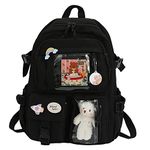 XIANXIAN Kawaii Backpack with Pendant, Large Capacity Cute Bear Accessories Backpack for School Multi Pocket Rucksack for Teen Girls Cute Kawaii School Backpacks