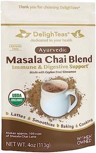 DelighTeas Organic Masala Chai Powder | Caffeine free, Unsweetened, Vegan, Keto | Ayurvedic Digestive Support blend for Chai Spice Tea | 100 Servings, 4oz