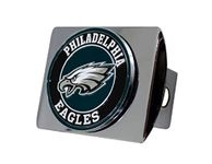 Philadelphia Eagles NFL Chrome Hitch Cover with 3D Colored Team Logo by FANMATS - Unique Round Metal Molded Design – Easy Installation on Truck, SUV, Car - Ideal Gift for Die Hard Football Fan