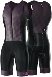 SLS3 Triathlon Suits Mens Elite Sleeveless Tri Suit Men - Trisuit Triathlon - Full Zip, Quick Dry, Italian Chamois, Internal and Rear Pockets (Obsidian, Medium)