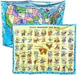 Birdy Boutique - Double Sided Learning Blanket® - 50 States - Cozy Soft Minky - Great for Early Readers, Homeschoolers, PreK, Kindergarten - 50" X 60"