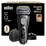 Braun Series 9 PRO+ Electric Shaver, 5+1 Ultra Thin Precision Blades, Pro SensoAdapt, Up to 60 min, Charging Stand, Wet & Dry Razor for Men, 9615S, Graphite