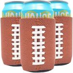 TahoeBay Football Can Coolers (12-Pack) Party Decorations Sports Themed Team Accessories Favors College Ball Game Decor Bulk Beer Insulating Sleeves Soda Gift Beverage Blanks for Vinyl Neoprene