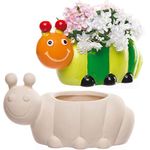 Baker Ross AV988 Caterpillar Flowerpots-Pack of 2, Ceramic Painting Craft Kits to Decorate and to Display, Single, Pack of 1