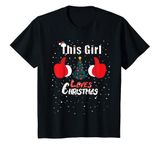 Youth This Girl Loves Christmas Funny Cute Xmas Girls Kids T-Shirt