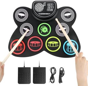 Batterie Électronique pour Adulte et Enfant - Kit Batterie Musique Électronique avec Casque, Pédale et Tutoriel - Idéal pour Débutants et Professionnels - Electronic Drum Set Silencieux et Compact