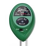 Dr.meter S30 Soil Moisture Meter, Soil PH Moisture Sunlight 3 in 1 Soil Test Kits for Garden, Lawn Plants Indoors & Outdoors