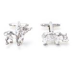 MRCUFF Bull and Bear Wall Street Pair Cufflinks in a Presentation Gift Box & Polishing Cloth