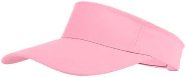 TOPTIE Sun Sports Visor Hat Plain Solid Cotton Visors Adjustable Sun Caps-Pink