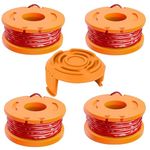 Vypart WA0010 Trimmer Spool Line for Worx - 065" 10ft Auto-Feed Weed Eater String Used on Worx Trimmer Modols WG150 WG155 WG160 WG165 WG170 (4 Spool+1 Cap)